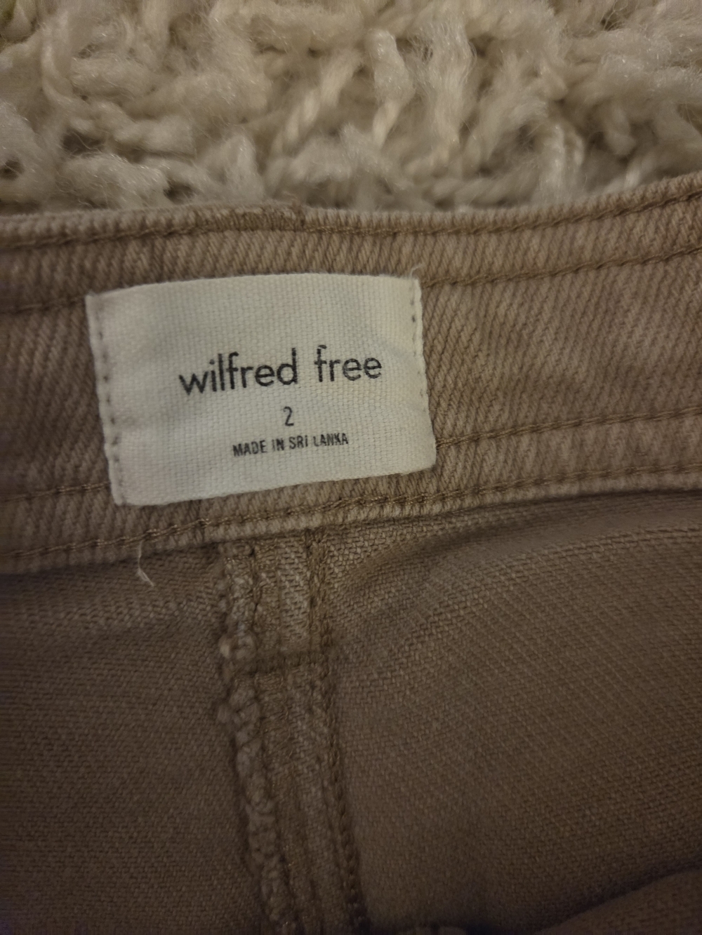 Wilfred Women's Corduroy Wide-Leg Jeans in Tan - Picture 3 of 4